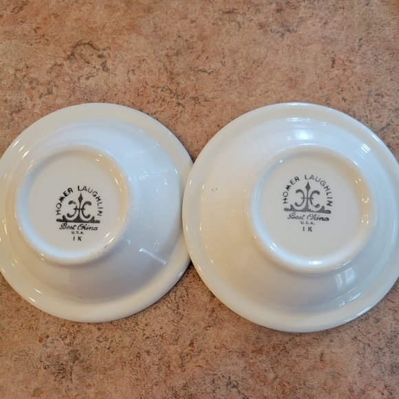 Homer Laughlin Fruit Salsa Dessert Dishes (2) ~ 1960s ~ MCM ~ Retro ~ Floral - Picture 3 of 16